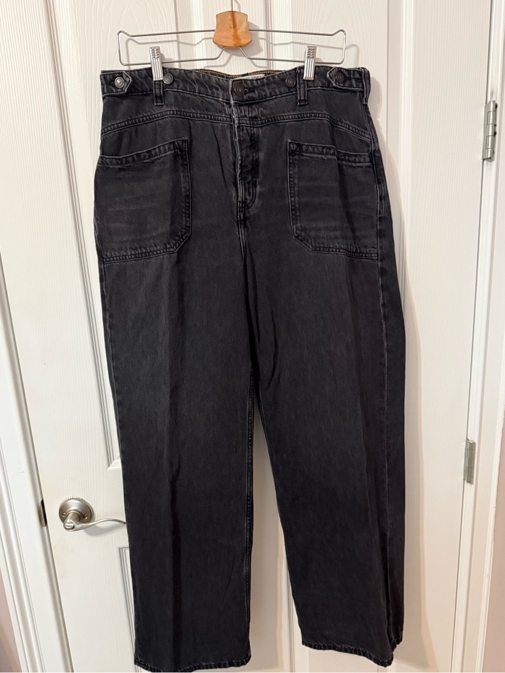 We The Free Women's Black Flare Wide Leg Jeans